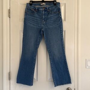 Madewell Medium/Light Wash Mid-Rise Kick Out Jeans (Ankle-Crop Length)